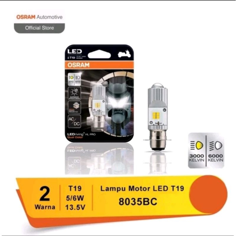 LAMPU LED OSRAM T19 PRO DUAL COLOR COOL WHITE AND GOLDEN YELLOW
