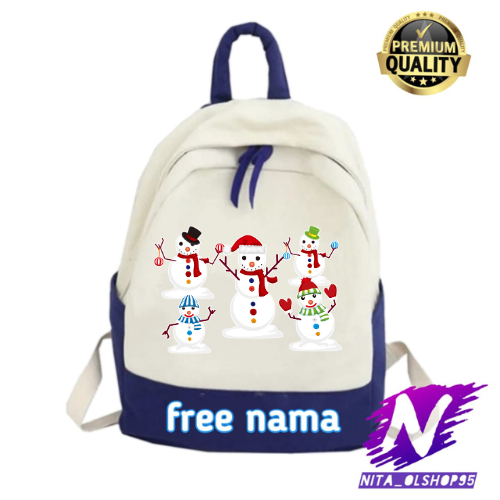 tas ransel anak natal backpack anak boneka salju natal
