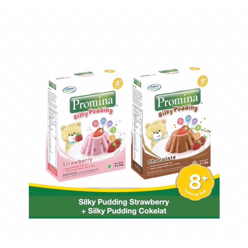 

Promina Silky Pudding MPASI Puding Snack Bayi Snack MPASI Anak Puding Bayi Rasa Coklat & Strawberry untuk Cemilan Anak 8+ 100gr