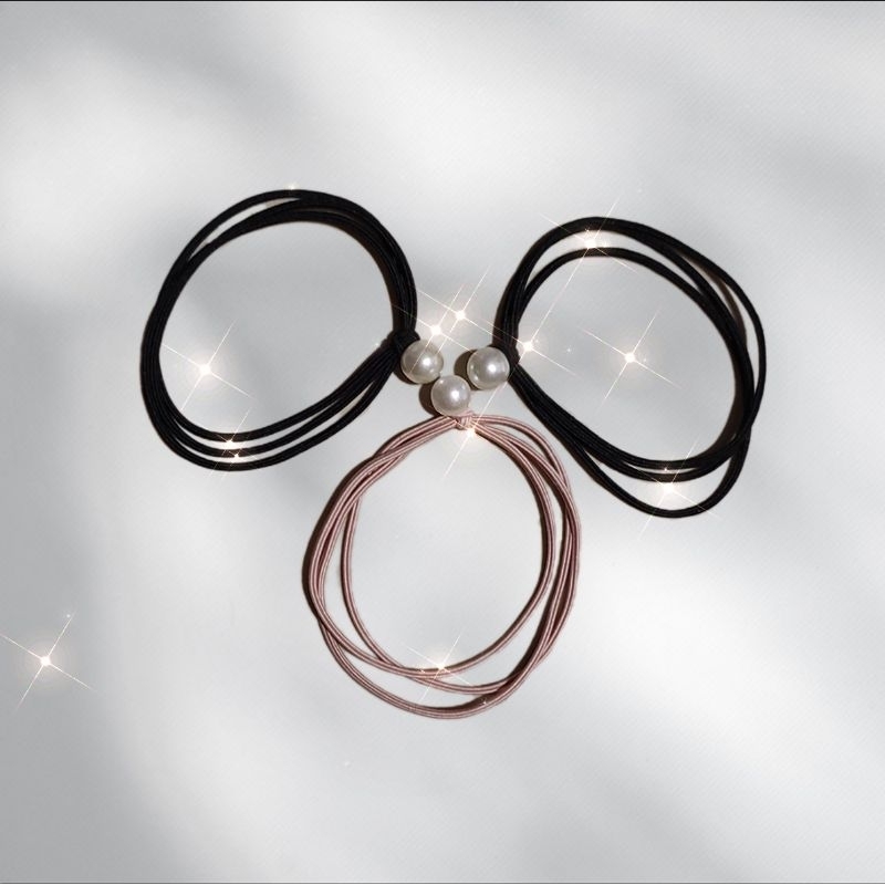 [PRELOVED] Ikat Rambut Korea Aksen Mutiara / Ikat Rambut Karet Elastis / Kuciran Rambut / Ikat Rambu