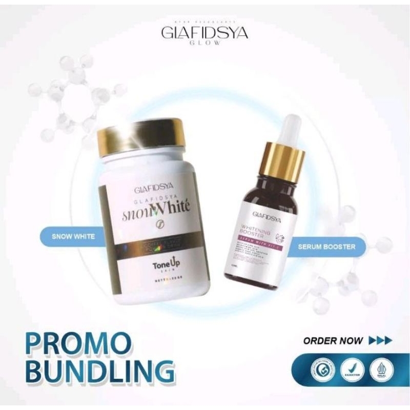 BUNDLING SNOW WHITE + SERUM BOOSTER WHITENING GLAFIDSYA BY dr REZA