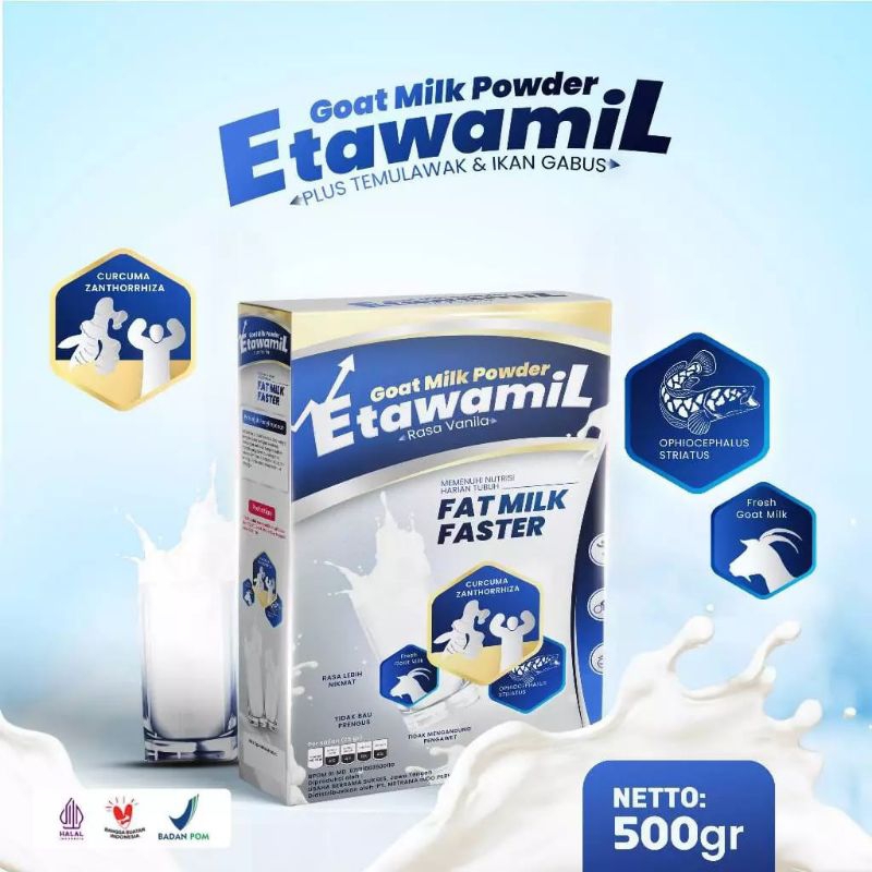 

susu ETAWAMIL WEIGHT GAIN /RASA VANILLA - Susu gemuk penambah nafsu makan & berat badan halal BPOM RI 500gr