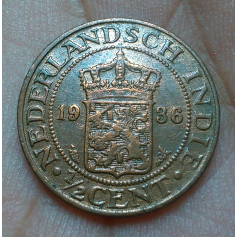 Koin  Nederlandsch Indie 1/2 Cent 1936
