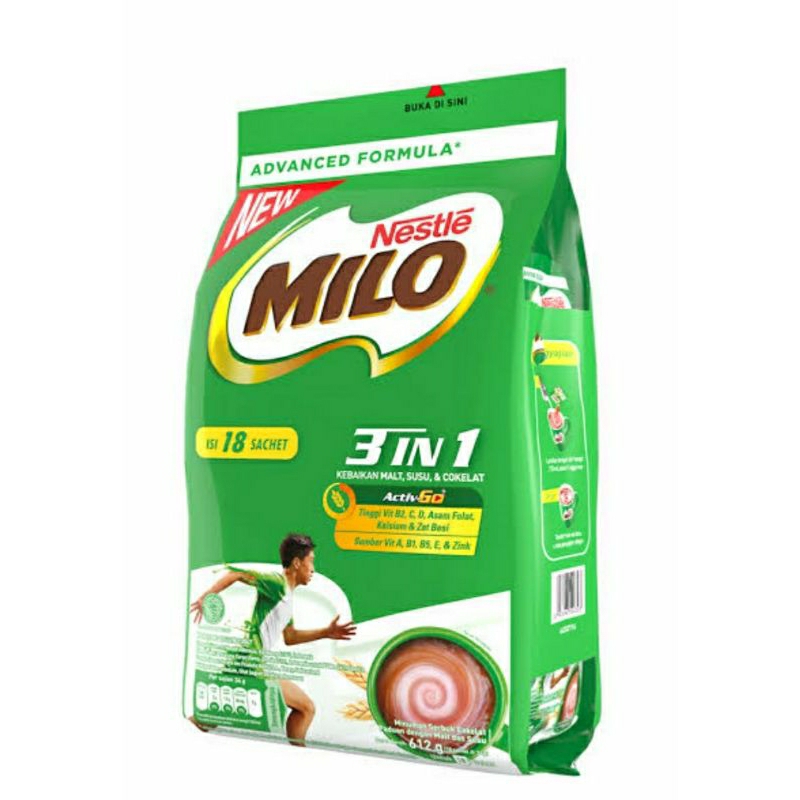 

minuman coklat milo 3in1 active go