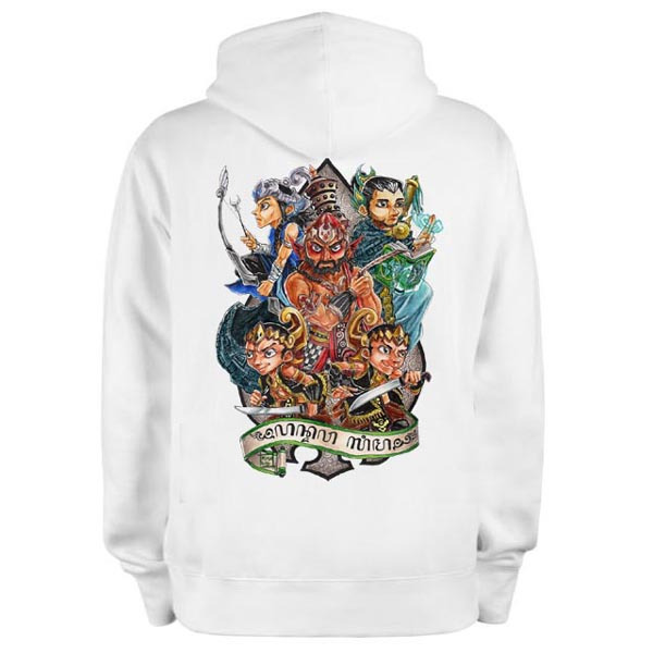 Jaket White Hoodie Pandawa Lima Hoodie Sweater Bahan Cotton Fleece