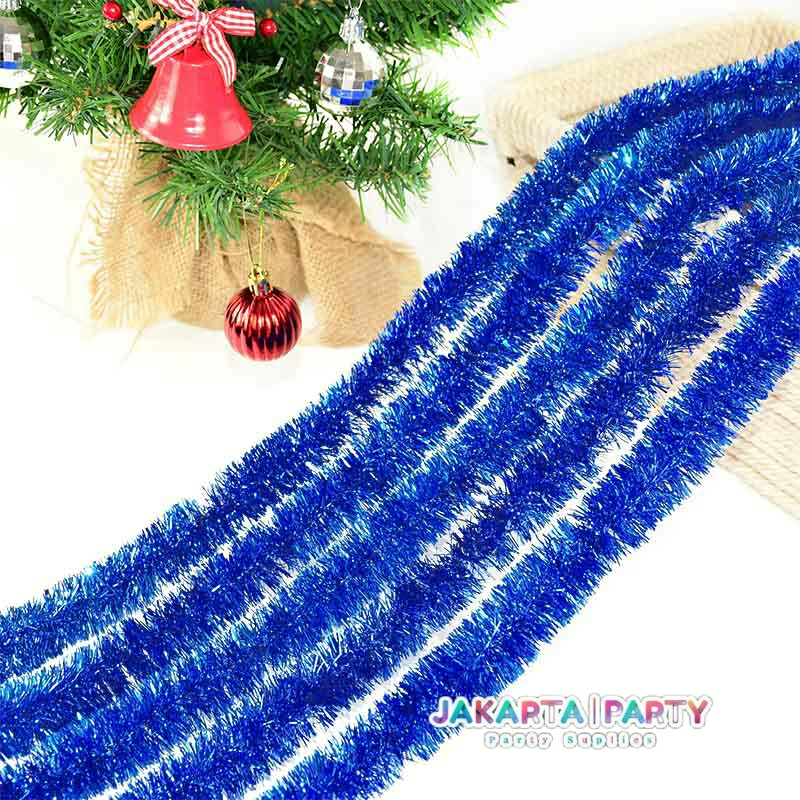 Slinger Biru / Tinsel / Slinger / Garland Tinsel / Hiasan Natal