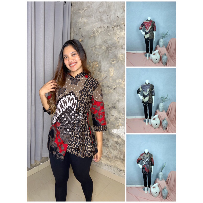 blus batik kantoran | atasan batik wanita model 7