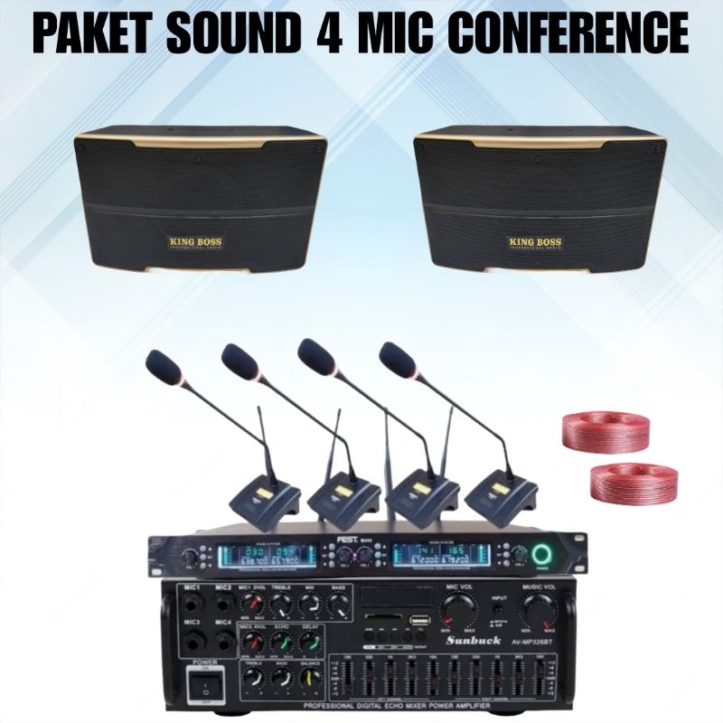 paket sound system meeting room kantor dan rapat sound system mic conference 4 mic wireless full set