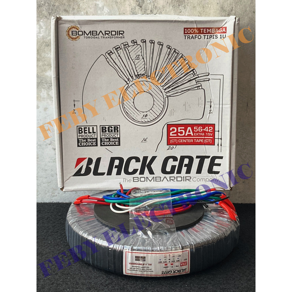 Trafo Toroid Travo Donat Blackgate 25A 56V & 42V Tipis