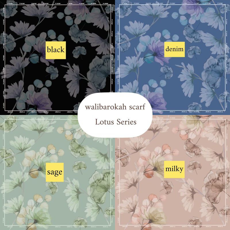 JILBAB SEGIEMPAT MOTIF ORI WALIBAROKAH SCARF LOTUS SERIES