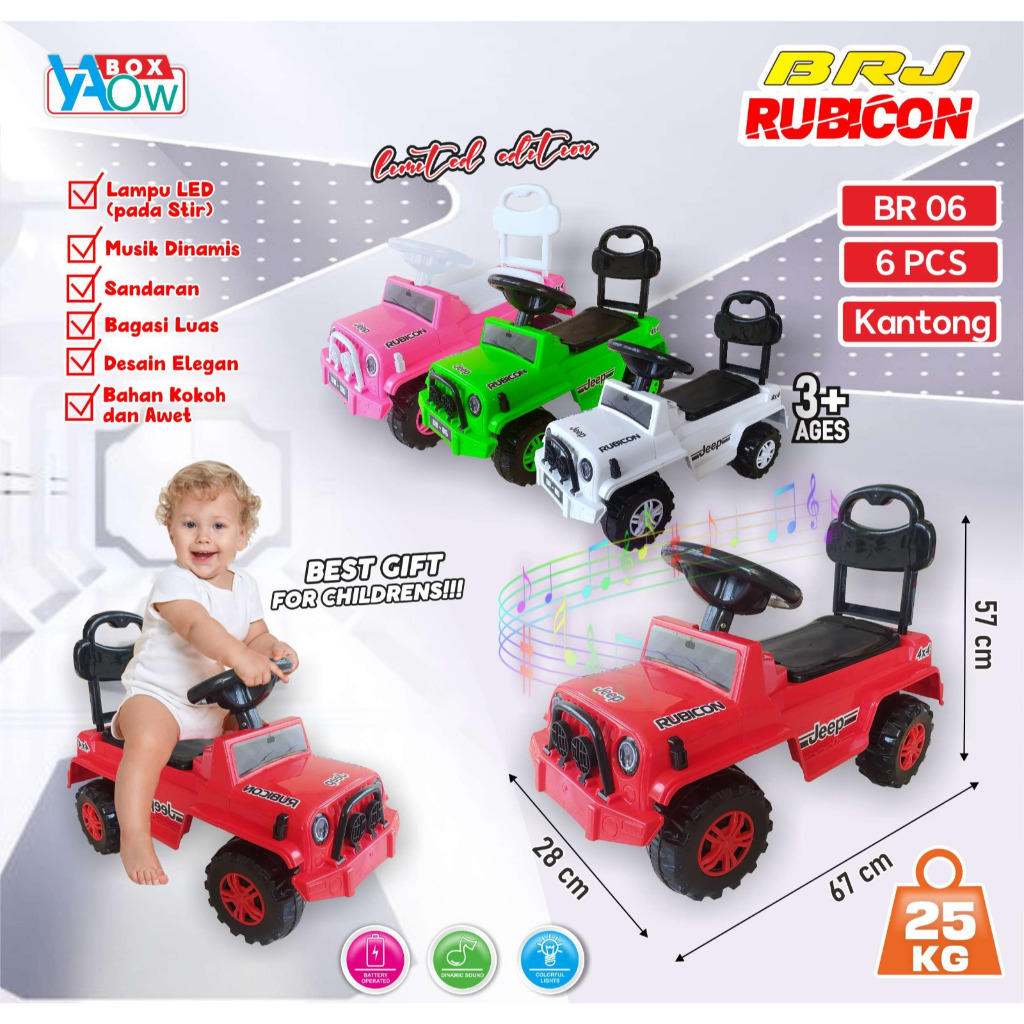 MOBIL DORONG ANAK BISA NAIK MAINAN MOBIL ANAK BRC UNICORN DAN HELLO KITTY /BRC UNICORN HELLO KITTY+L