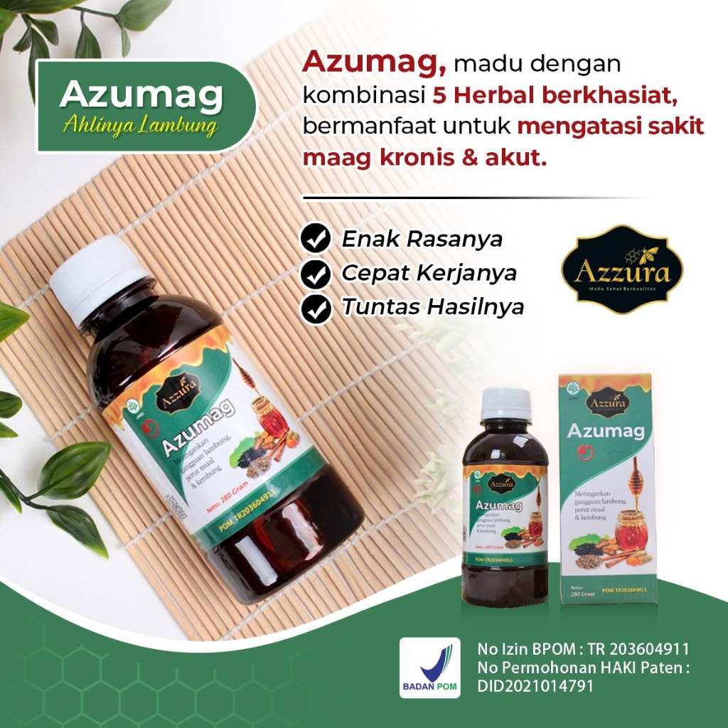 

MADU AZZURA AZUMAG 100% ORIGINAL MERINGANKAN GANGGUAN LAMBUNG, GERD PERUT MUAL & KEMBUNG