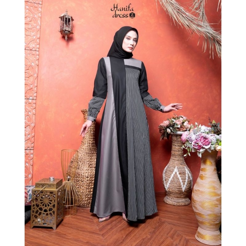 HANIFA dress ZALIFA,dress lime dress black grey gamis terbaru zalifa