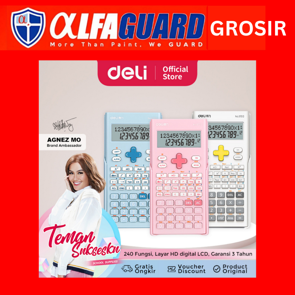 

Deli Calculator Scientific Kalkulator 240 Fungsi Kalkulasi 1700 Ready Putih