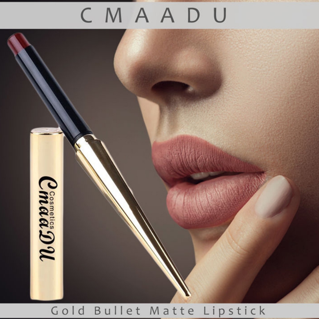 ORIGINAL CMAADU Gold Bullet Matte Lipstick Lipstik Warna Gold Bentuk Peluru