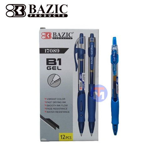 

(12 Pcs) Pulpen Bazic B1 Retractable Gel Pen 0.5mm