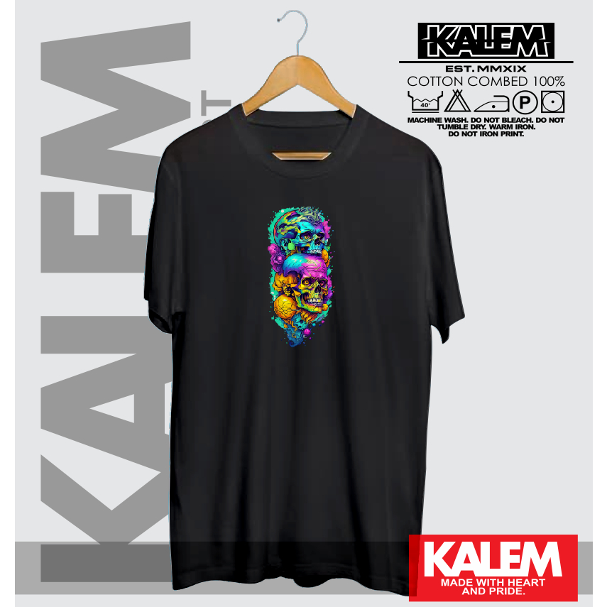 KAOS BAJU VECTOR TENGKORAK KEREN - KALEMCLOTHING