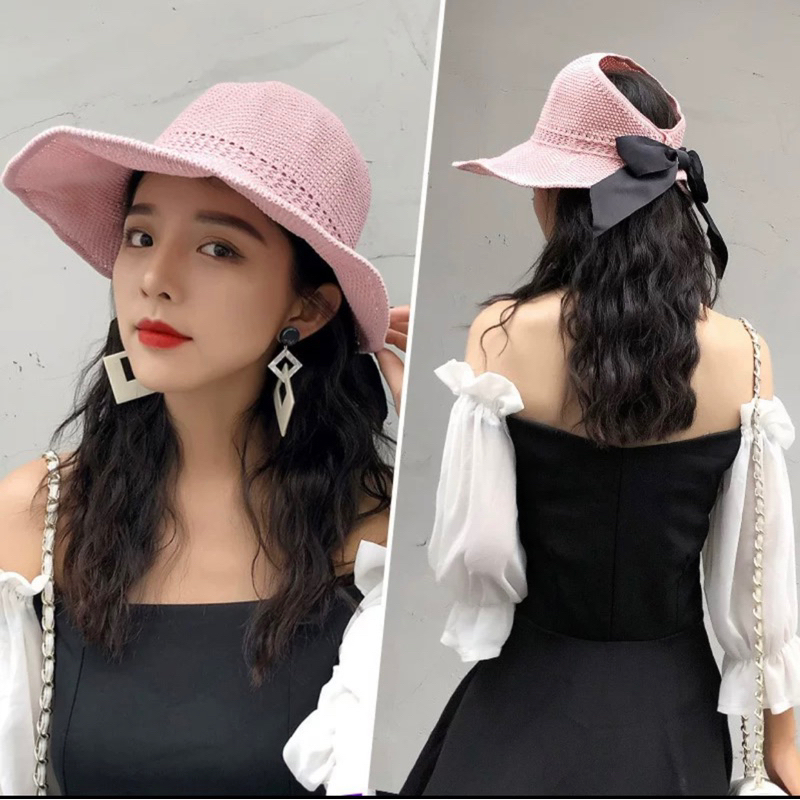 Topi Pantai Lipat Korea, Topi Pantai Gulung, Topi Korean, Topi Sepeda, Topi Pantai Wanita