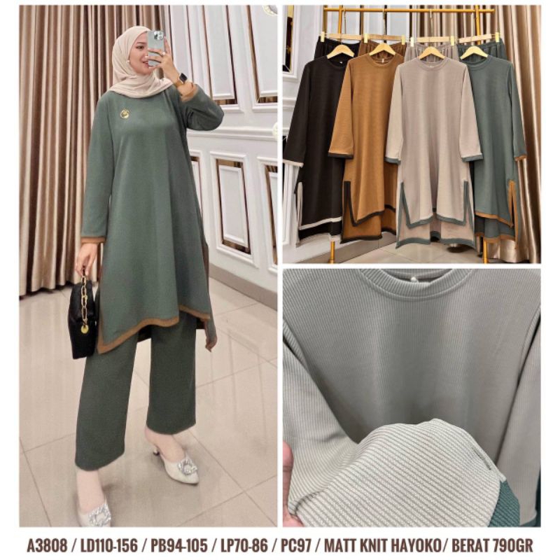 One Set Long tunik Knit Hayoko A3808/A3892