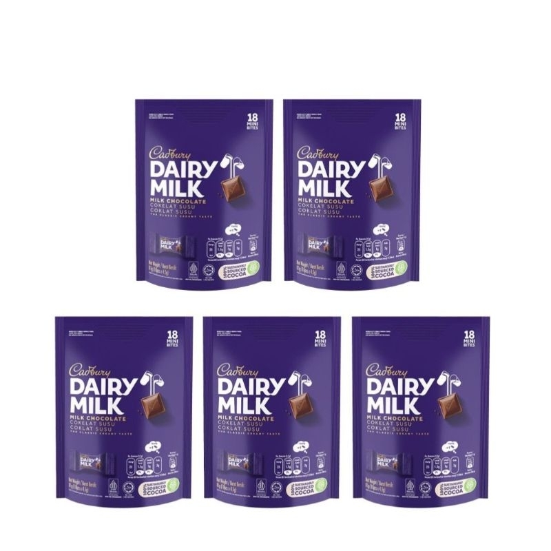 

Cadbury Dairy Milk Cokelat Sharebag Isi 18 x 5