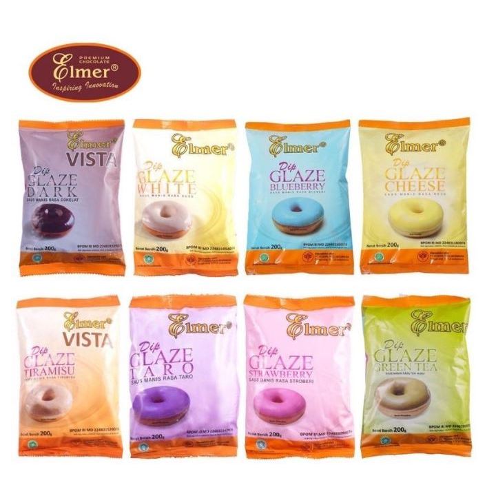 

Elmer Dip Glaze topping 200 gr All Varian / Elmer dip glaze topping donat 200 gr