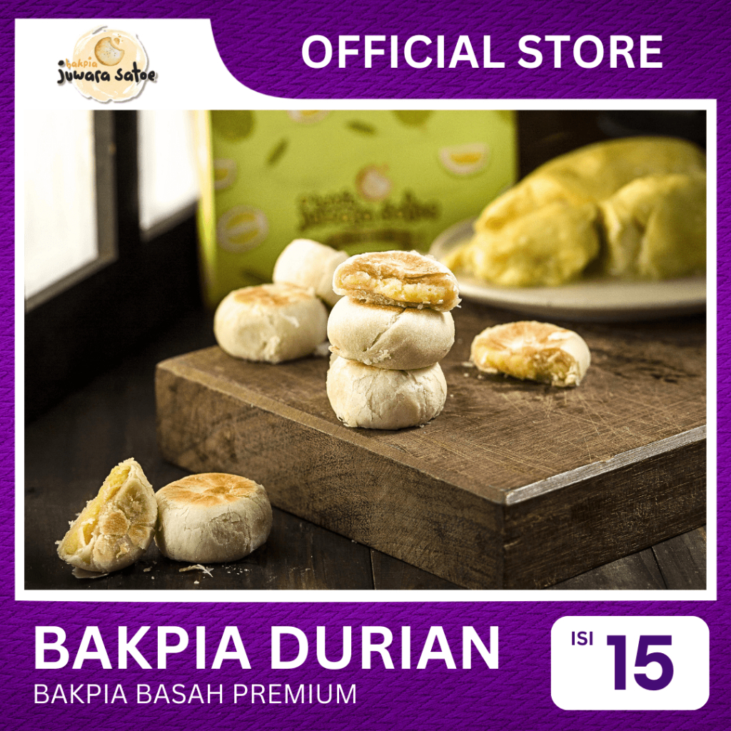 

[ ISI 15 ] BAKPIA BASAH DURIAN PREMIUM - JUWARA SATOE OLEH OLEH KHAS JOGJA