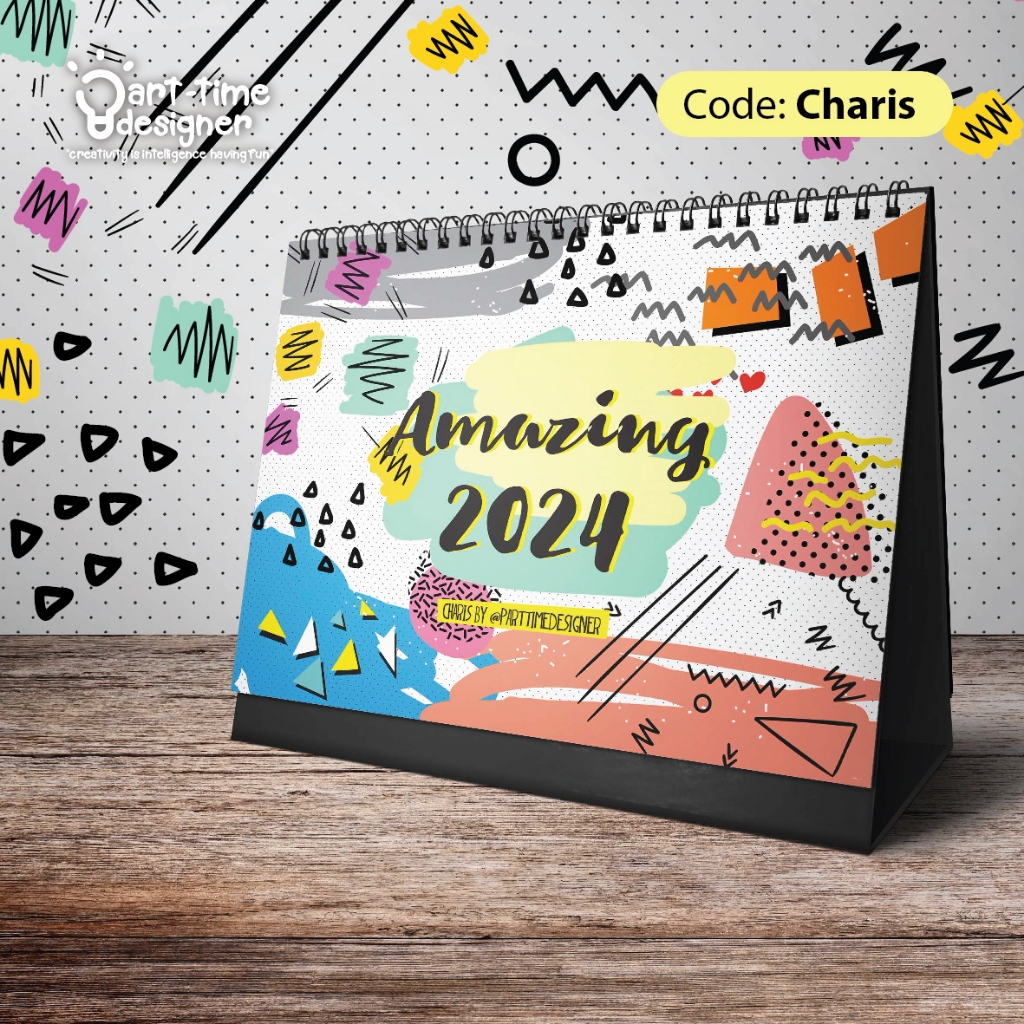 

CHARIS Kalender 2024 - Kalender Lucu Colorful Lucu Aestetik