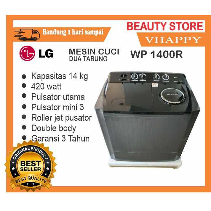 MESIN CUCI LG P 1400 RTM 14 KG 2 TABUNG 1400R LOW WATT Mesin cuci 14 kilo LG