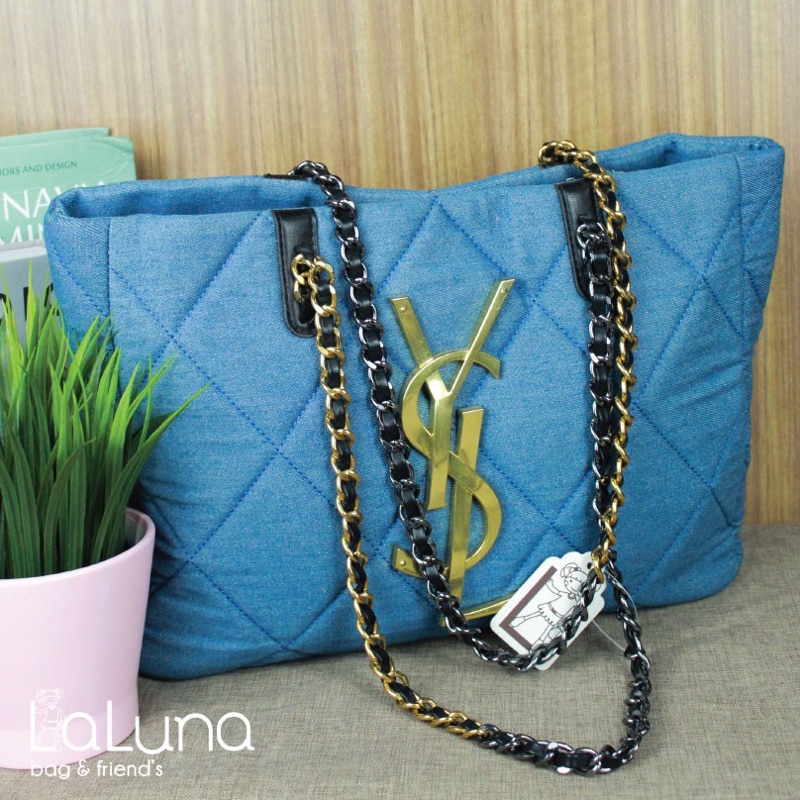 LALUNA - TAS TOTE RANTAI JEANS