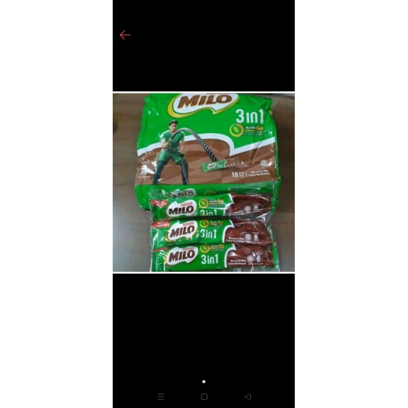 

Milo 3 in 1 isi 18 sachet