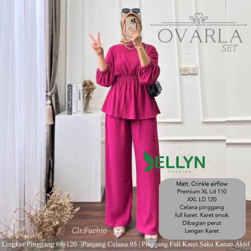 ovarla setelan crinkle terbaru ld 110 120 / setelan jumbo bahan crinkle