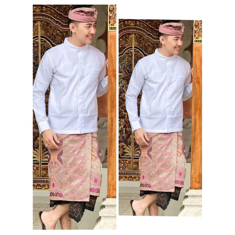 Setelan Saput Bordir & Udeng Pria Bali Bordir