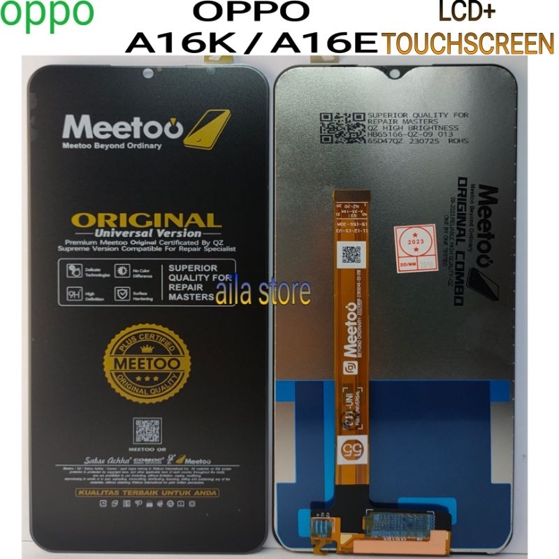 LCD TOUCHSCREEN OPPO A16E/A16K ORIGINAL MEETOO FULLSET