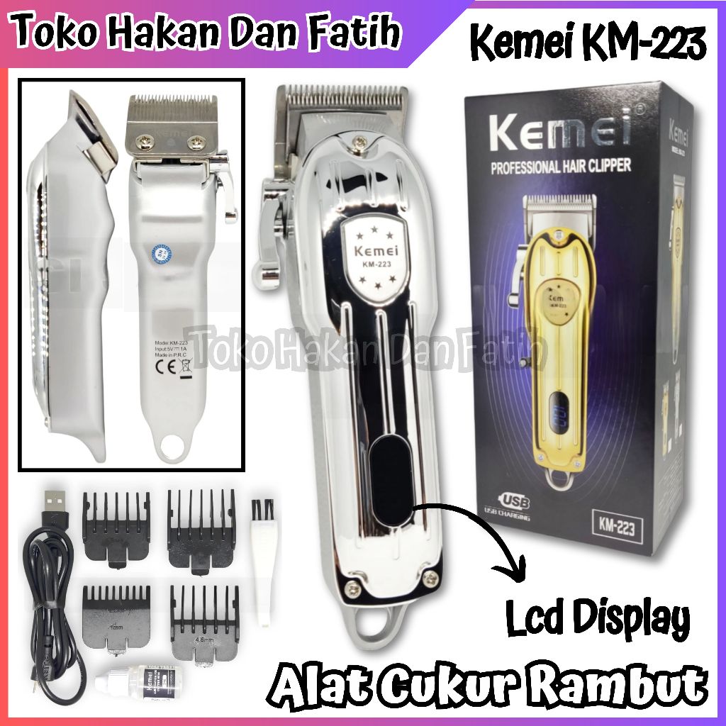 Alat Cukur Rambut Kemei Km-223 Hair Clipper Profesional LED DISPLAY | KEMEI KM 223 Mesin Cukur Rambu