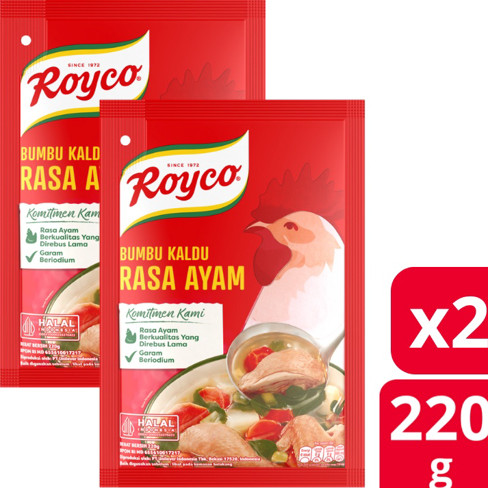 

3.3 Promo Brand Royco BUMBU KALDU Penyedap Makanan Penyedap Rasa AYAM Beryodium 220G x2