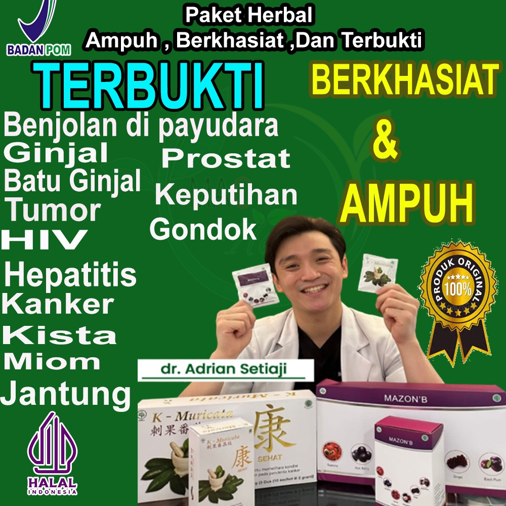 K Muricata dan Mazon B ORIGINAL Obat Herbal Kista dan Miom Terbukti Ampuh Mengobati Kanker Serviks S