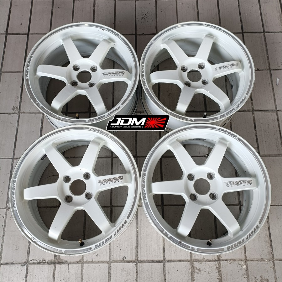 Velg Mobil Ring 16 Volk Racing TE37 Baut 4 Lebar 7 Murah R16 Pcd 4x100 Putih