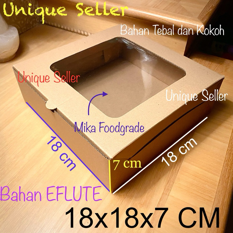 

Dus Kotak Box Nasi 18x18x7 EFLUTE JENDELA MIKA / Dus Box Kotak Hampers 18x18x7 EFLUTE WINDOW / Dus Coklat Eflute 18 x 18 x 7 / Dus Box Kotak Packing Olshop 18x18 x 7 / Dus Box Kotak Nasi R8 18x18x7