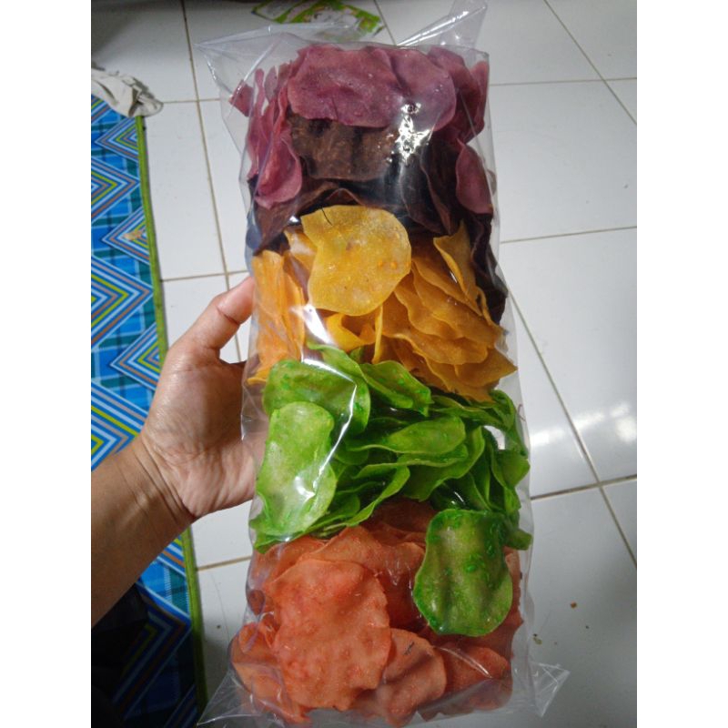 

opak singkong aneka rasa buah (rainbow) kemasan ½kg