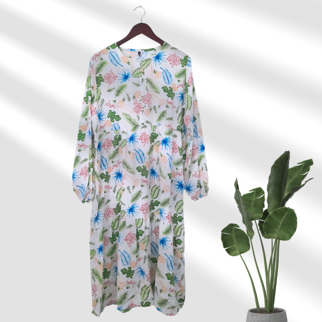 Rashan - Raina Midi Dress / Tunik Midi dress bahan Katun