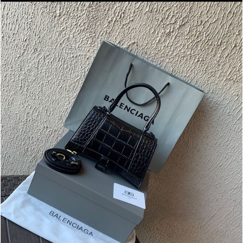 2072BALENCIAGA HOURGLASS CROCO