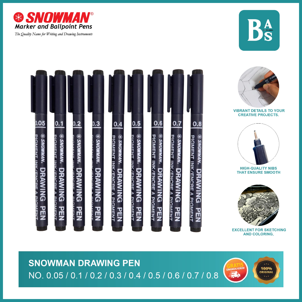 

Snowman - Drawing Pen 0.05/0.8 - Bali Art Supplies