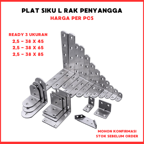 Siku Rak Verseng, plat  siku L besi , bracket siku ambalan