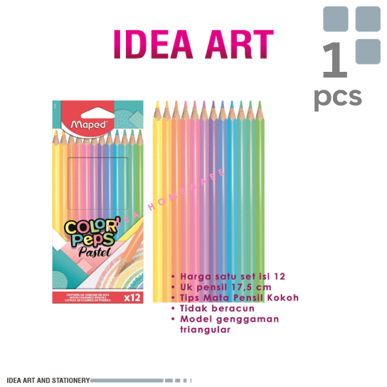

Pensil Warna Set Maped Color Peps Warna Pastel 12 /set