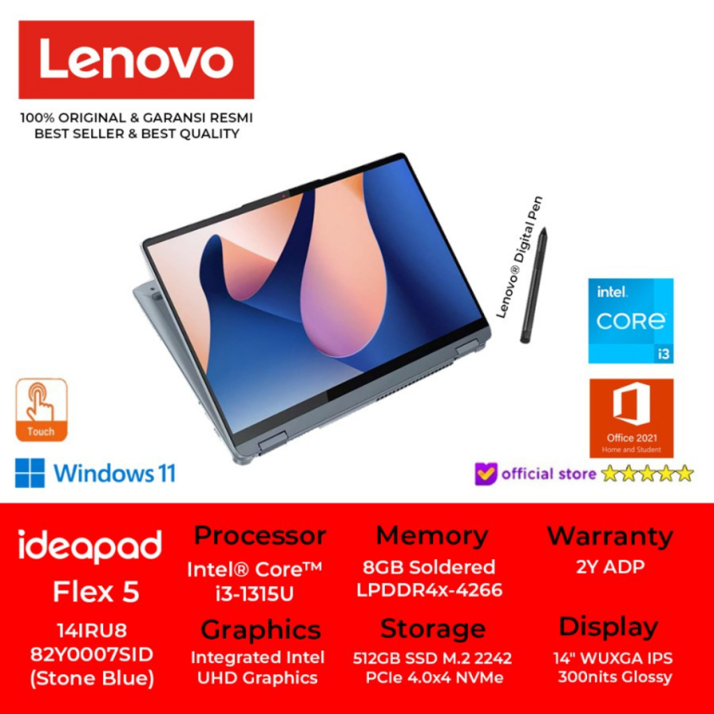 LENOVO IdeaPad Flex 5 14IRU8 Core i3 1315U 8GB 512GB W11