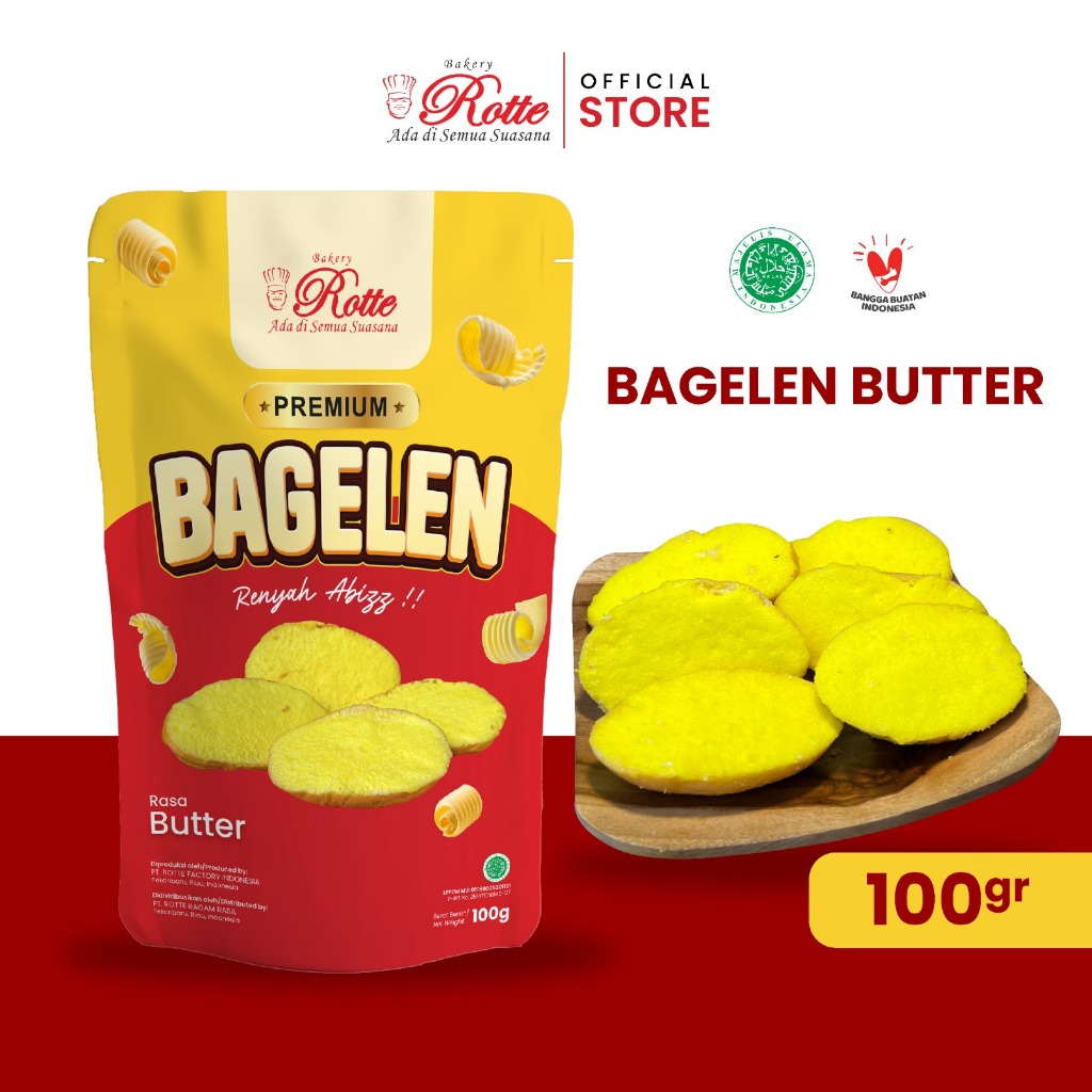 

Roti Kering Bagelen Rotte Bakery Pekanbaru Rasa Butter Premium Tekstur Renyah 100 Gram