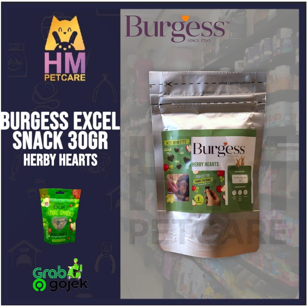 BURGESS EXCEL Herby Hearts 30 Gram Snack Cemilan Kelinci Makanan 30 gr