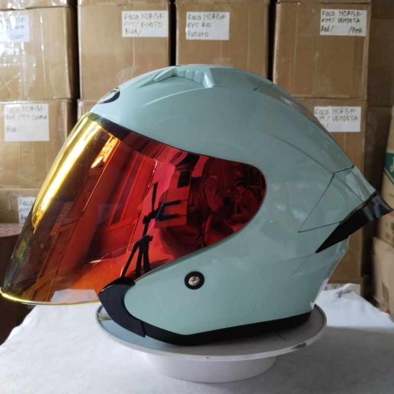 HELM GIFT SARGON EASY GREEN (PAKET GANTENG KOMPLIT)