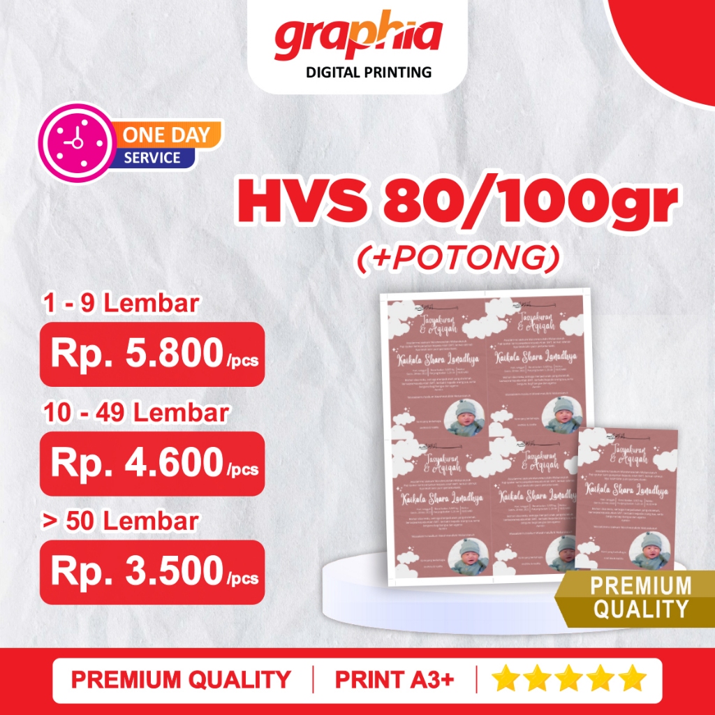 

Print HVS + Potong A3+