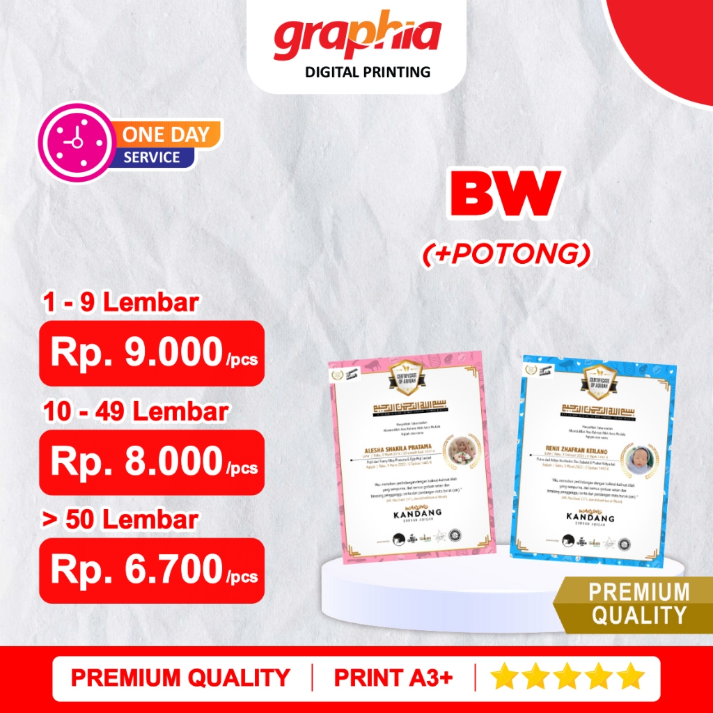 

FANCY PAPER BW A3+ dengan POTONG BIASA